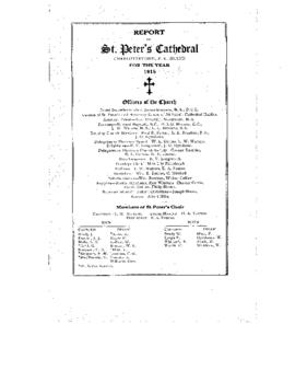 Report of St. Peter's Cathedral, Charlottetown, P.E. Island, for the Year 1915