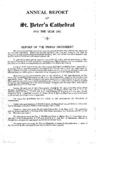 Annual Report of St. Peter's Cathedral for the Year 1941