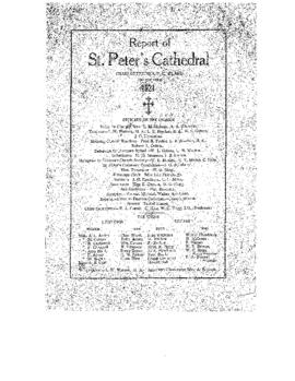 Report of St. Peter's Cathedral, Charlottetown, P.E. Island, for the Year 1921